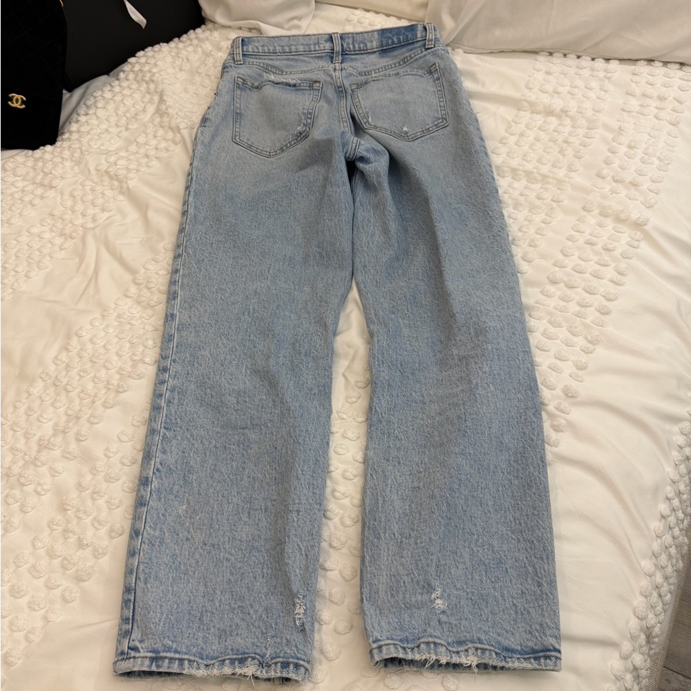 Abercrombie Fitch CurveLove The 90s Straight Ultra High Rise Jeans Light Blue 30 - Picture 3 of 8